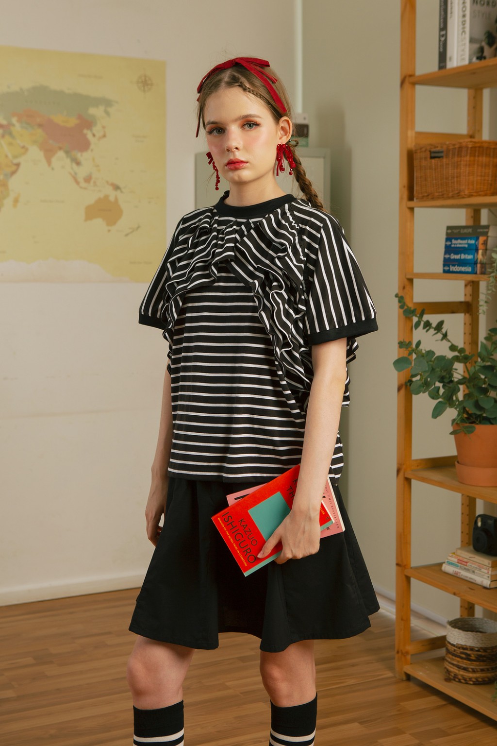 ADELE TOP BLACK STRIPES